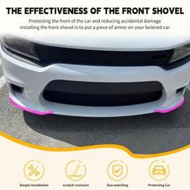 Front Bumper Lip Splitter Protector, Dodge Front Splitter Dedicated to 2015-2023 Dodge Charger SRT 392/Scat Pack/RT Scat Pack 2019-2023 Charger GT/RT (Pink)