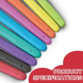 XYTAHDM 9-Piece Crochet Hook Set with Ergonomic Soft Grip, Rubber Soft Grip, Crochet Hook, Perfect for Beginners and Experienced Crochet Lovers
