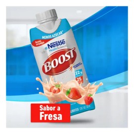 Suplemento Alimenticio Nestlé Boost Sabor Fresa Menos Azúcar 330ml