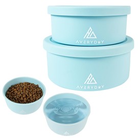 AVERYDAY 40 Oz Travel Dog Bowls with Lids, 2-in-1 Portable Pet Bowls for Food and Water, Leakproof Travel Dog Food & Water Bowl for Outdoor, Camping, Travel Dog Food Bowls, Daycare Pet Bowls