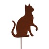 Unus Garden Cat Garden Stakes, Set of 3, Rust Stakes