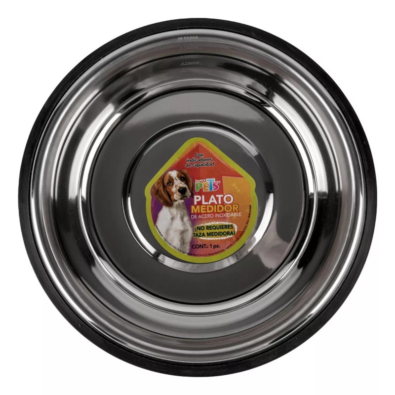 Fancy Pets Plato Estriado De Acero Antiderrapante 24 Oz