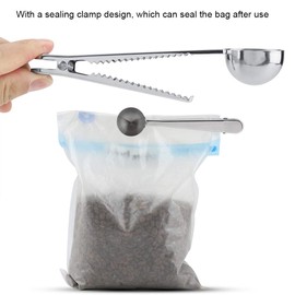 Cuchara Medidora de Granos de café, Cuchara Medidora de café de Acero Inoxidable, Cuchara Medidora de Leche, Azúcar en Polvo, Taza con Abrazadera de Sellado para Home Cafe Bar 6.5