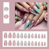 LYMCY Press on Nails Gradient Cat Eye Nails 24 Pieces