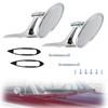 Round Bowtie Outside Rearview Mirrors Ribbed Base Fits for 1963-1964