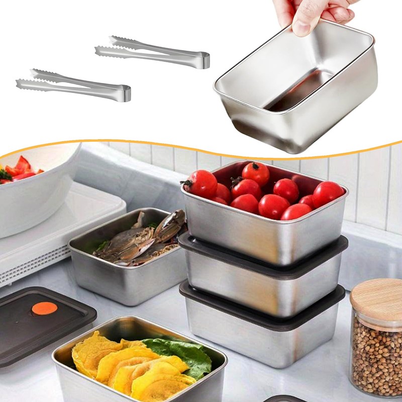 Waldeinsamkeit 12Pcs 316 Stainless Steel Food Storage Containers Airtight Lids