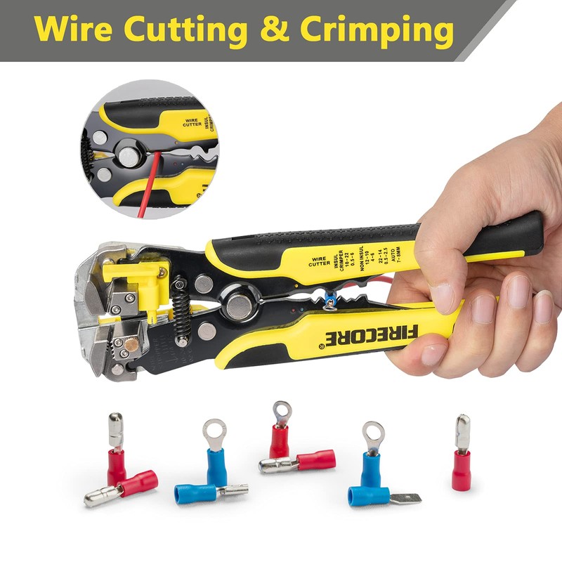 Firecore pelacables automático,Alicate terminales kit con 230 terminales,pelacable Multifuncional para