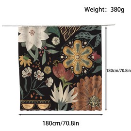 FAIRYGATE Duschborhang B9228 Shower Curtain Modern Shower Curtains 180 x 180 cm Anti Mould Waterproof Polyester Fabric Washable Bathroom Curtain for Bathroom with 12 Hooks