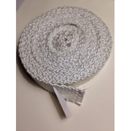 Adhesive Backed Flat Gasket Braided Fiberglass Rope 3/4" Wide x 1/8" Thick x 10' Long Roll. Wood Stove Door, Arch Pan, Oil Furnace, Wick, Etc.