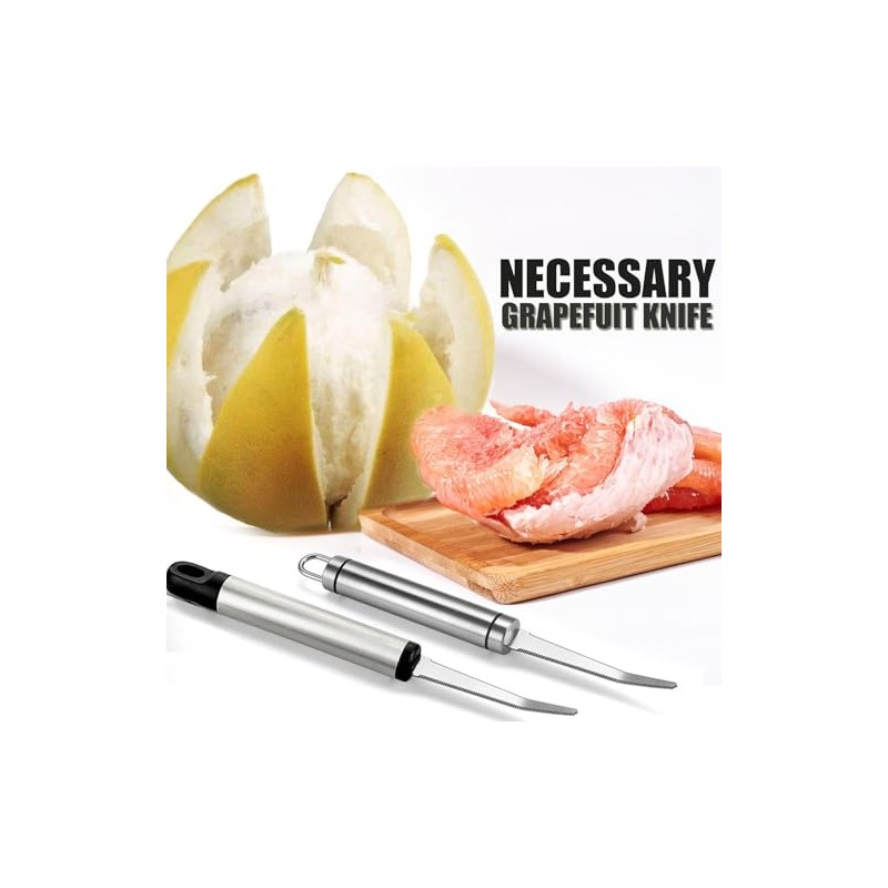 Cuchara Cuchillo Toronja Borde Dentado Acero Inoxidable Fruta Herramienta Utensilios
