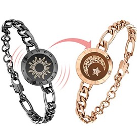 totwoo Long Distance Touch Bracelets for Couples, Vibration & Light up for Love Couples Bracelets | Long Distance Relationship Gifts for Girlfriend