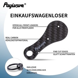 Payivsve 2 Shopping Trolley Releasers Made of Unbreakable Carbon | Shopping Trolley Key Ring for Front Loader Shopping Trolley | Removable Shopping Trolley Token Shopping Chip Key Ring