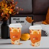 50 Pcs 16oz Fall Disposable Coffee Cups Pumpkin Maple Leaves