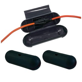 Hot Headz Outdoor Extension Cord Safety Seal Water-Resistant Cord Cover – Great for Holiday Lights, Water Fountains, Pool Pumps, Air Conditioners, Etc, Black, 3-Pack