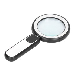 Hilitand Optical Glass Magnifier, Magnifying Glass 20X Handheld Optical Magnifier with 21 LED Lights USB Charging Touch Switch for Reading Circuit, Magnifiers (Black White)