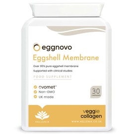 Eggshell Membrane Capsules Ovomet® - 300mg | 30 Vegetarian Capsules | Pure Eggshell Membrane with a High Degree of Purity - Joint Supplement | Sustainably Sourced - Made in The UK by Hellenia