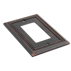 Henne Bery Sunken Pearls Heavy Duty Decorative Wall Plate Switch Plate Outlet Cover (Single Decorator, 2 Pack, Aged Bronze)