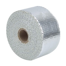 5m Silver Car Heat Insulation Exhaust Header Pipe Wrap Cloth with Strap, High Temperature Resistant, Improve Exhaust Efficiency for Car