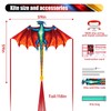 Fire Dragon Beach Kite for Adults, Easy to Fly Kite