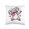 Koala Heart Shape Sunglasses Dabbing Dance Lover Throw Pillow