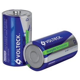 Volteck RE-D, Pilas recargables, larga duración, D, 4, 000 mAh, 2 piezas