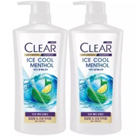 Clear 클리어 아이스 쿨 멘솔 샴푸 650ml 2개 Clear Ice Cool Menthol Shampoo 650ml 2pcs
