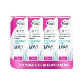 Veet 4 x 100ml Veet Hair Removal Cream for Legs & Body (Sensitive Skin)