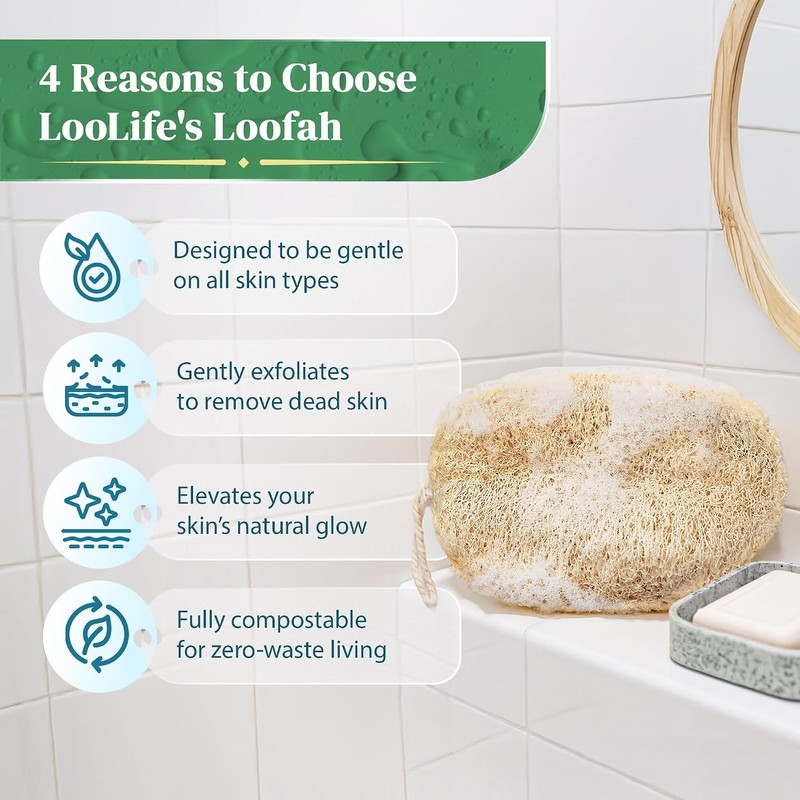Esponja de Lufa Natural Exfoliante Corporal LooLife