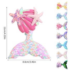 Hair Clips Girls Cute Hair Clips Colourful Sparkling Children's Hair Clips Mermaid Hair Clips Children Hair Accessories Suitable for Women Girls Teenagers Toddlers Birthday Gifts (A)