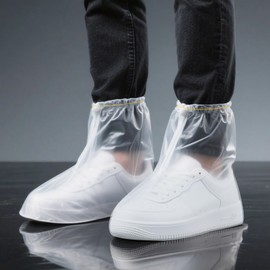 20Pcs Shoe Covers for Rain Disposable - Waterproof Plastic Clear Heavy Duty Rain Shoe Covers for Men and Women - Rain Boot Cover for Outdoor Indoors Overshoes