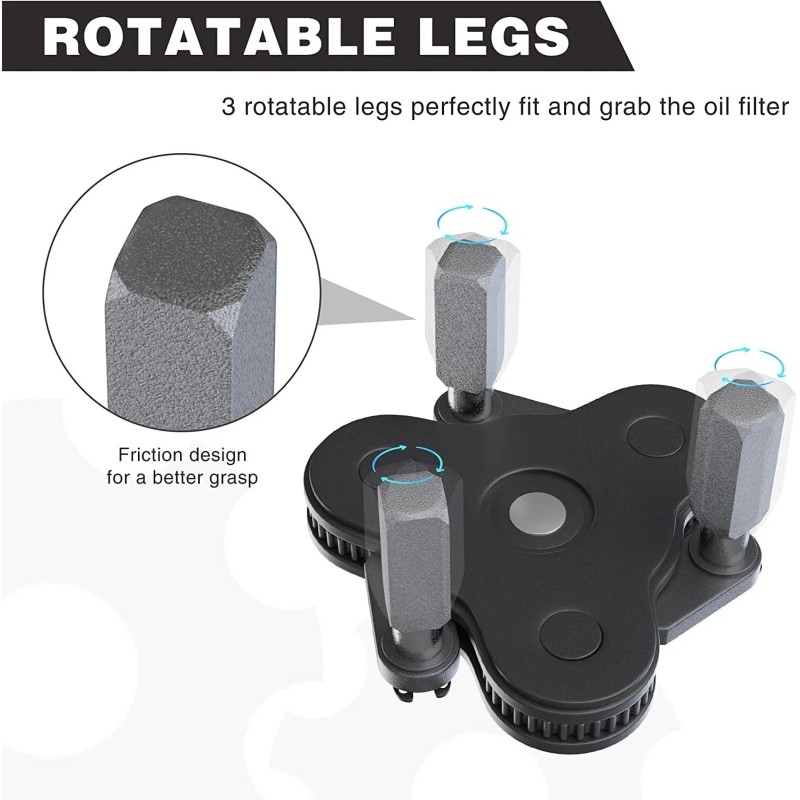 WORKPRO Universal Adjustable Oil Filter Wrench Magnetic Oil Filter Removal