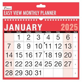 2025 Calendar,Planners & Personal Organisers, Wall Planners,Holidays and Notable Dates,Wall Planner Spiral Bound for Home Business Office School (EASY VIEW CALENDAR)