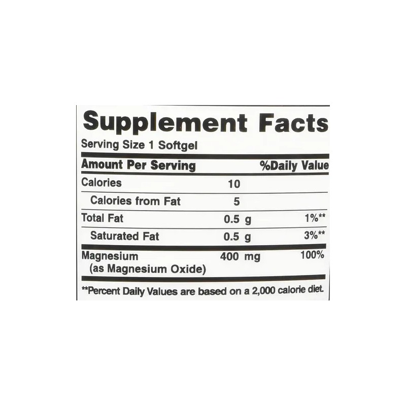 Magnesio 400mg 75 Softgels Magnesium Supplement, High Potency