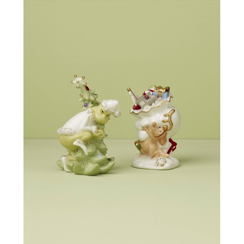 Lenox 896340 Merry Grinchmas Salt & Pepper Set, 2-Piece, Green,