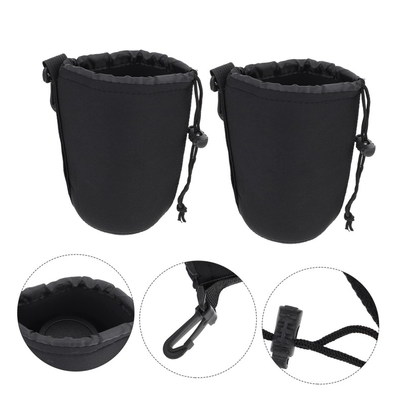 COHEALI 2Pcs Neoprene Camera Lens Pouch for DSLR Lenses Shockproof