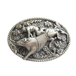 Urban Backwoods Rodeo I Belt Buckle for Interchangeable Belt Buckle, silver
