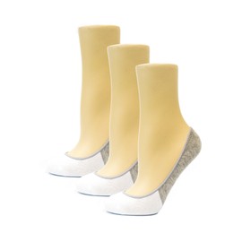 Thirty48 Women’s No Show Loafer Socks, Boat Shoe Liners with Non Slip Grip (One Size (6-9), White(3 Pairs))