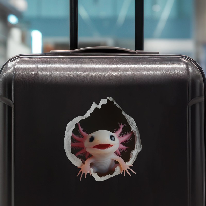Axolotl Decal - Wall Hole Sticker with 3D Effect