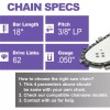 V-MODEST 18" Chainsaw Chain Blade For ATLAS™ 80V Cordless Chainsaw