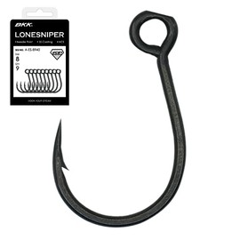 BKK LONESNIPER Single Lure Hook | #2 | 8-Pack | 2X | Saltwater Super Slide Coating | Needle Point | Popping Trolling Stickbaits