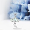 TYSO Mushroom Necklace 925 Sterling Silver Opal Mushroom Necklace Jewelry