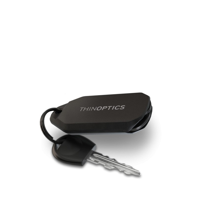 ThinOptics Keychain Case and Readers Rectangular Reading Glasses, Black, 44