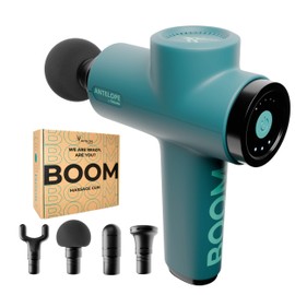 Antelope by Beurer BOOM Massagepistole, kompakte Massage Gun mit 4 Aufsätzen, für Entspannung und Regeneration, kraftvolle Triggerpunktmassage, Muskelmassagegerät mit 5 Intensitätsstufen & Akku