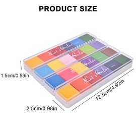 4 Piece Lomofila 24 Colours Ink Pad Set - Finger Rainbow Ink Pad for Rubber Stamps, DIY Scrapbooking and Card Decoration (4 Packs)