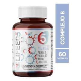 Capsulas Vitaminas B3 B5 B12 Biotina Acido Folico Lifeed5 Sabor Sin Sabor