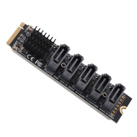 cigemay 5-Port Hard Disk Expansion Adapter Card,M.2 PCIE Sata 6G,Computer Expansion JMB585,Support PM Function,3.0 Drive Free Hard Disk Converter for OS X for Llinux for Windows