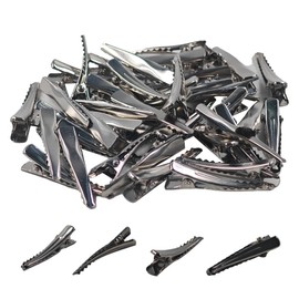 Runseaway 100Pcs 30MM Alligator Hair Clips, Silver Metal Hair Pins for Bows Making, Crocodile Clips Single Prong Hairpins for Hair Care, DIY Crafts, and Arts Projects