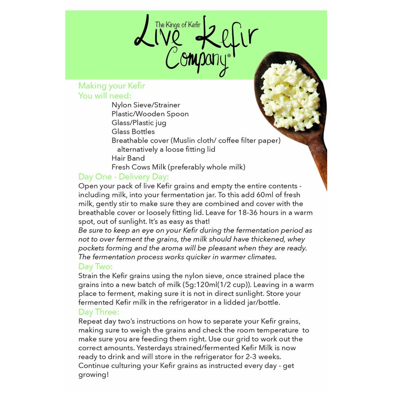 Live Kefir Company, Live Milk Kefir Grains. UK Starter Culture,