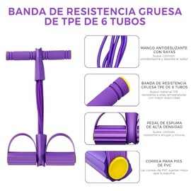 GeorgeX 8 Piezas Bandas Elásticas Fitness, Set De Ligas Elásticas Incluye 5 Bandas De Resistencia, 1 Extractor De Pedal De 6 Tubos y 2 Bandas De Látex