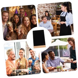 Operitacx Handgeschriebenes Preisschild Tafel Desktop-nachrichtenbrett Notizblock Planke Desktop-noteboard Whiteboard Desktop-memoboard Tischplatte Message-board-schild Black Buche